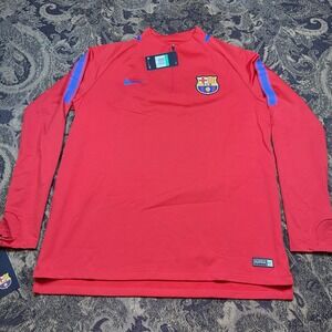 Nike FC Barcelona Soccer Jacket Drill Training Top Jersey Mens Size XL New Red